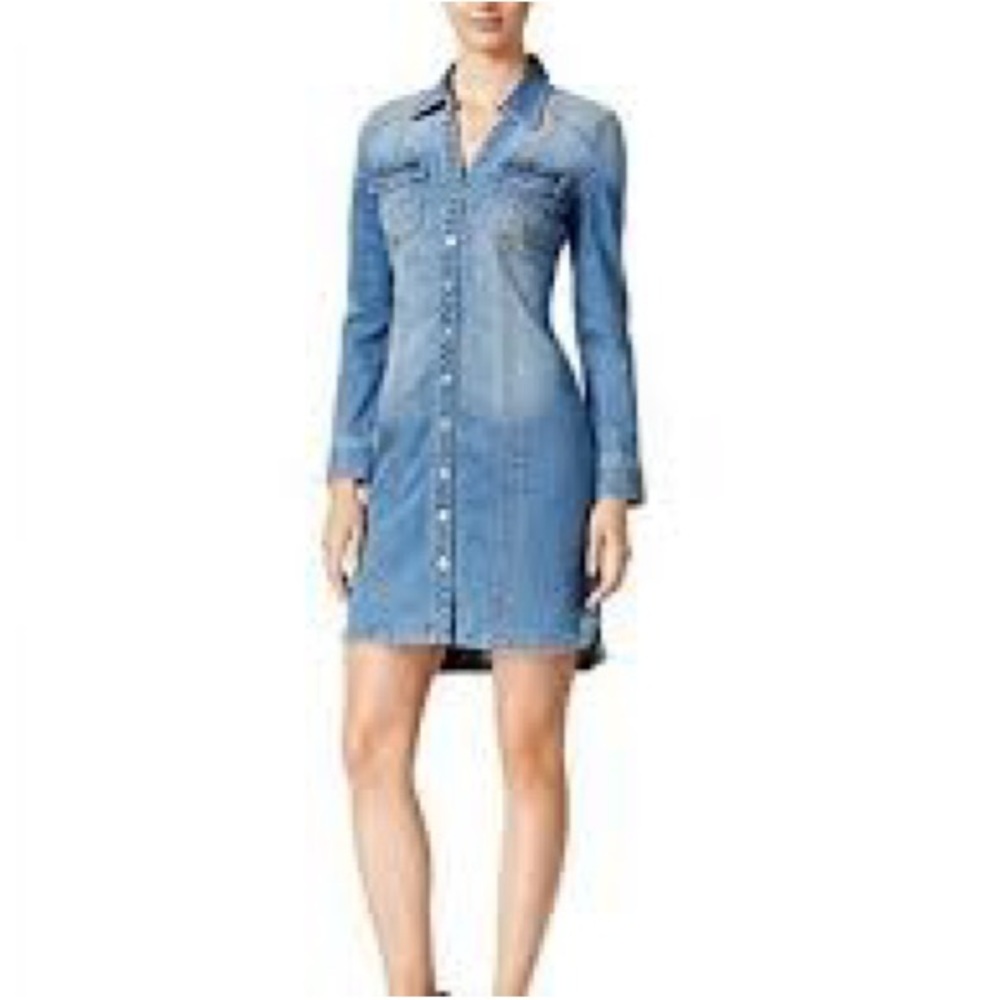 Denim Button-Down Dress